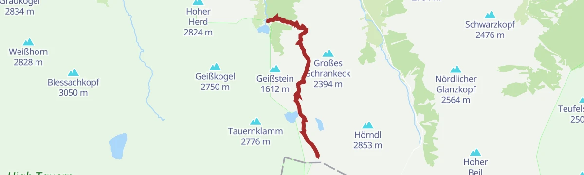 Route map: Mittersill: St. Pöltner Hütte Wegnr. 917